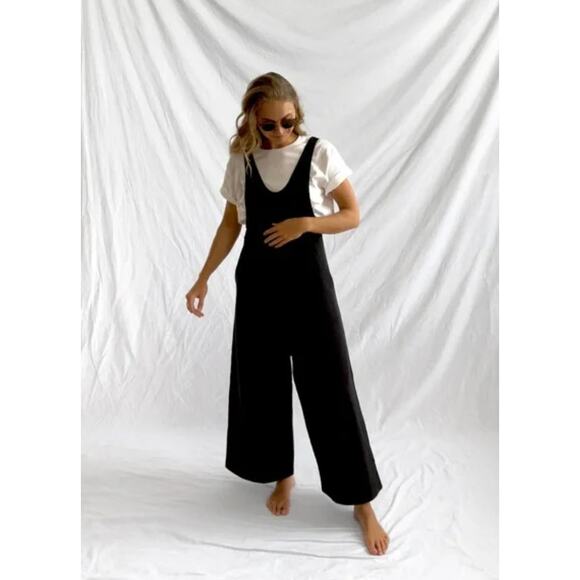 ANA + ZAC Tanksuit Jumpsuit One Piece Coal Black Women's Size Small Minimalist